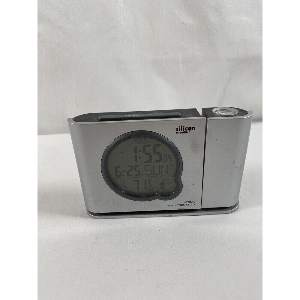 Silicon Scientific Atomic Projection Clock 6" Long × 4" Tall Tested Working READ